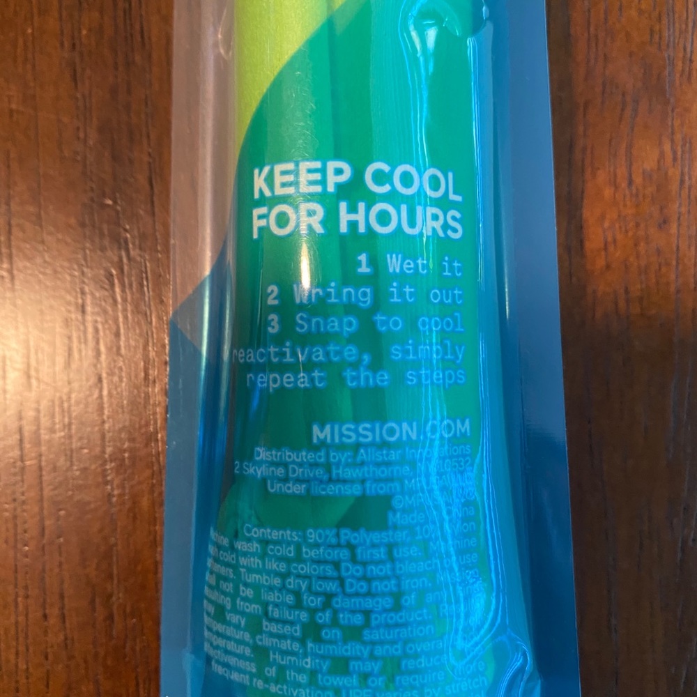 Green Reusable cooling towel